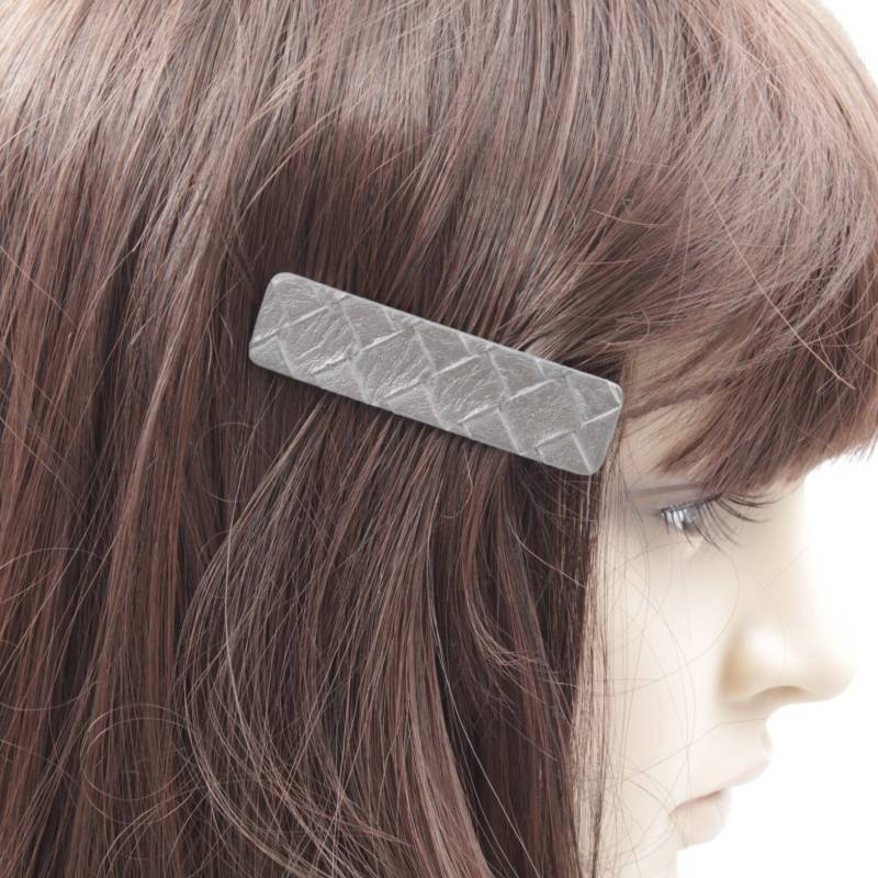 Krokodil Haarspange Kunstleder 6, 5cmx1.6cm Grau von CreativeCornerParis