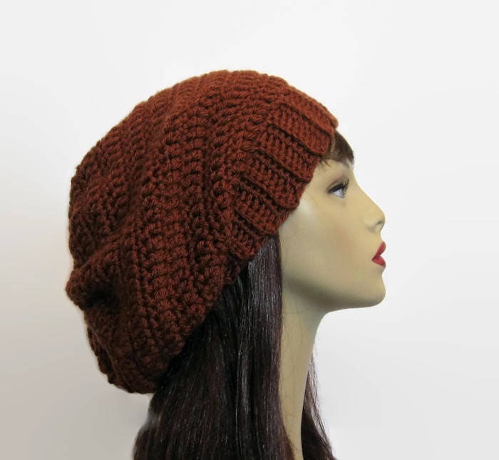 Brauner Slouch-Hut Rostbraune Beanie Gehäkelter Damenhut Braun Crochet Slouchy Hat Strick-Slouch-Hut Oversized Brauner Slouch-Hut Rostbraune Beanie Gehäkelter Damenhut Braun Crochet Slouchy Hat Strick-Slouch-Hut Oversized von CreativeDesignsbyAmi