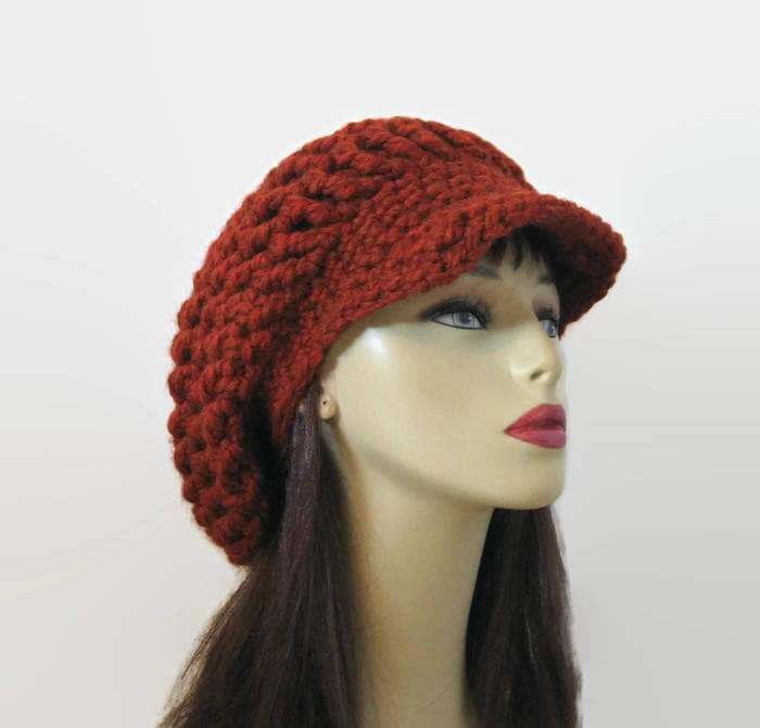 Dreadlocks Hut Rost Mütze Häkelmütze Braun Rasta Mit Schirm Strickmütze Zeitungsjunge Slouch Cap Erwachsene von CreativeDesignsbyAmi