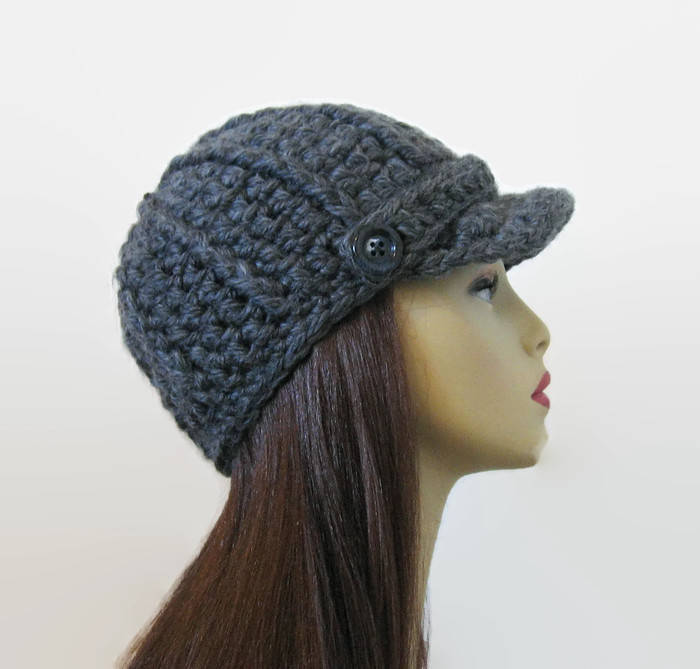Erwachsene Blaue Schiebermütze Graue Grau Mit Visor Dunkelgrau Strickmütze Gehäkelte Knöpfen Mütze Erwachsene Blaue Schiebermütze Graue Grau Mit Visor Dunkelgrau Strickmütze Gehäkelte Knöpfen Mütze von CreativeDesignsbyAmi
