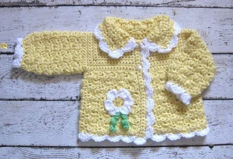 Gelber Gehäkelter Baby-Pullover Mit Blume Stricken Sie Der Von Neugeborenen Gelb Baby-Mädchen-Strickjacke Kleinkind-Pullover Gelber Gehäkelter Baby-Pullover Mit Blume Stricken Sie Der Von Neugeborenen Gelb Baby-Mädchen-Strickjacke Kleinkind-Pullover von CreativeDesignsbyAmi