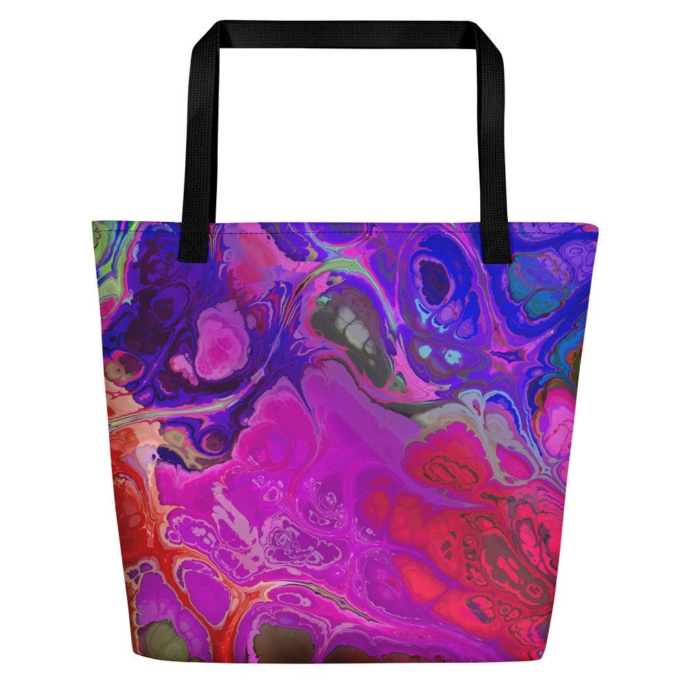 Große Einkaufstasche Bunter Abstrakter Druck, Geschenk Für Sie, Geburtstagsgeschenk, Dekorative Einkaufstasche, Polyester-strandtasche Große Einkaufstasche Bunter Abstrakter Druck, Geschenk Für Sie, Geburtstagsgeschenk, Dekorative Einkaufstasche, Polyester-strandtasche von CreativeDesignzbyEm