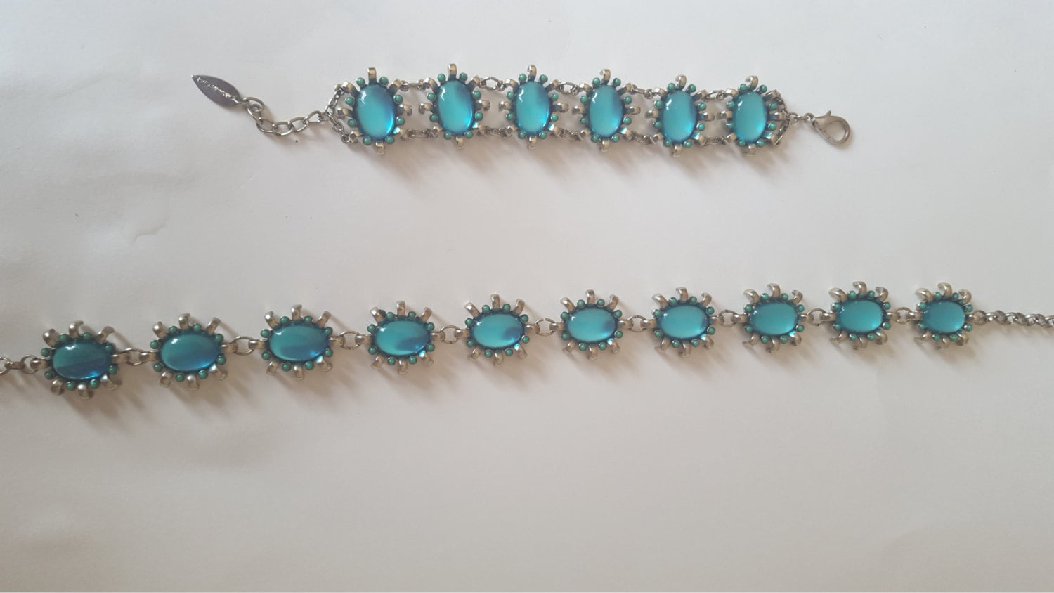 Coldwater Creek Vintage Lucite Halskette Anhänger & Armband Goldton Signiert von CreativeEnergyShop