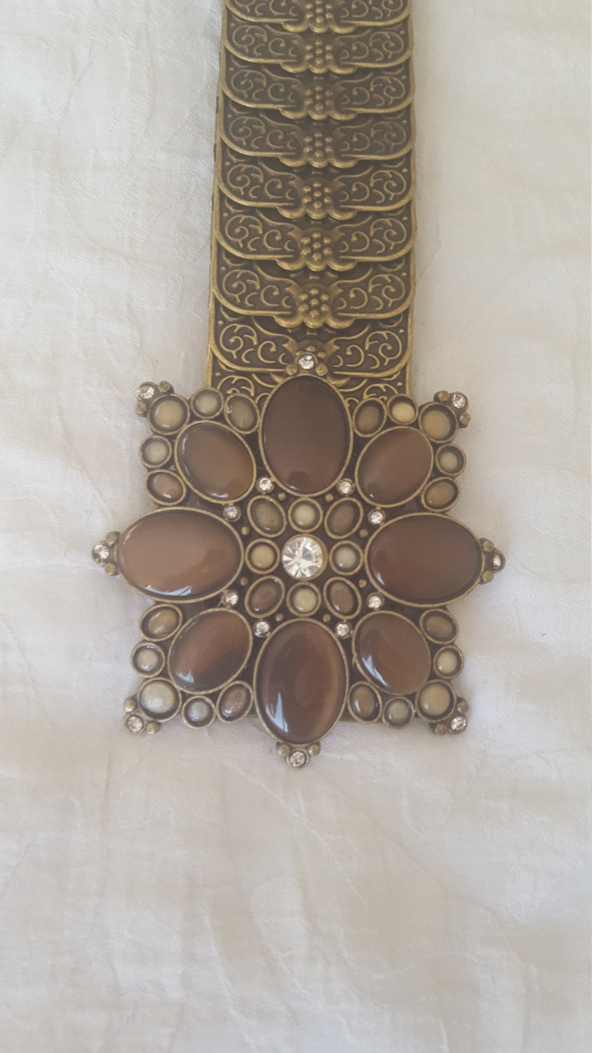 Vintage Art Deco Tan Strass Schnalle Mit Schlangenhaut Metall Gürtel-30 Zoll Plus Vintage Art Deco Tan Strass Schnalle Mit Schlangenhaut Metall Gürtel-30 Zoll Plus von CreativeEnergyShop