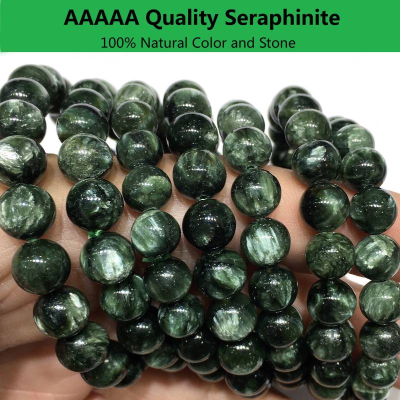 Natürliches Grünes Seraphinit Armband Runde Perle Heilung & Energie Edelstein Für Armband-Halskette Diy Schmuckherstellung Aaaaaa Qualität 8 Mm 10 12 Natürliches Grünes Seraphinit Armband Runde Perle Heilung & Energie Edelstein Für Armband-Halskette Diy Schmuckherstellung Aaaaaa Qualität 8 Mm 10 12 von CreativeGemStudio