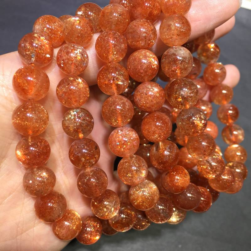 Orange Mondstein Sonnenstein Armband Runde Perlen Energie Edelstein Für Schmuckherstellung Modedesign Aaa Qualität 7.5Inch 8mm von CreativeGemStudio