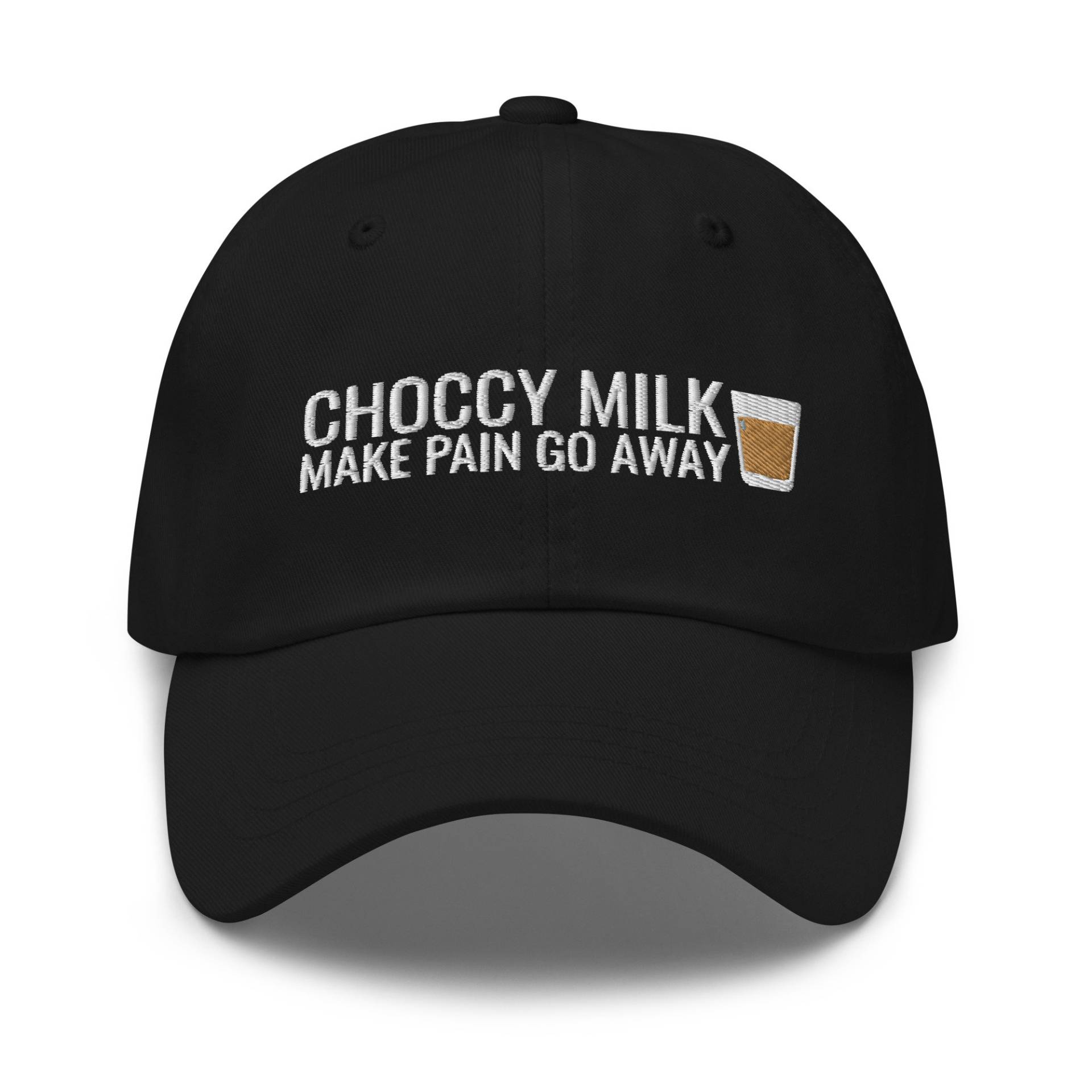 Choccy Milk Make Pain Go Away, Hut, Meme Bestickter Baseballmütze, Bestickte Mütze von CreativeHats4You