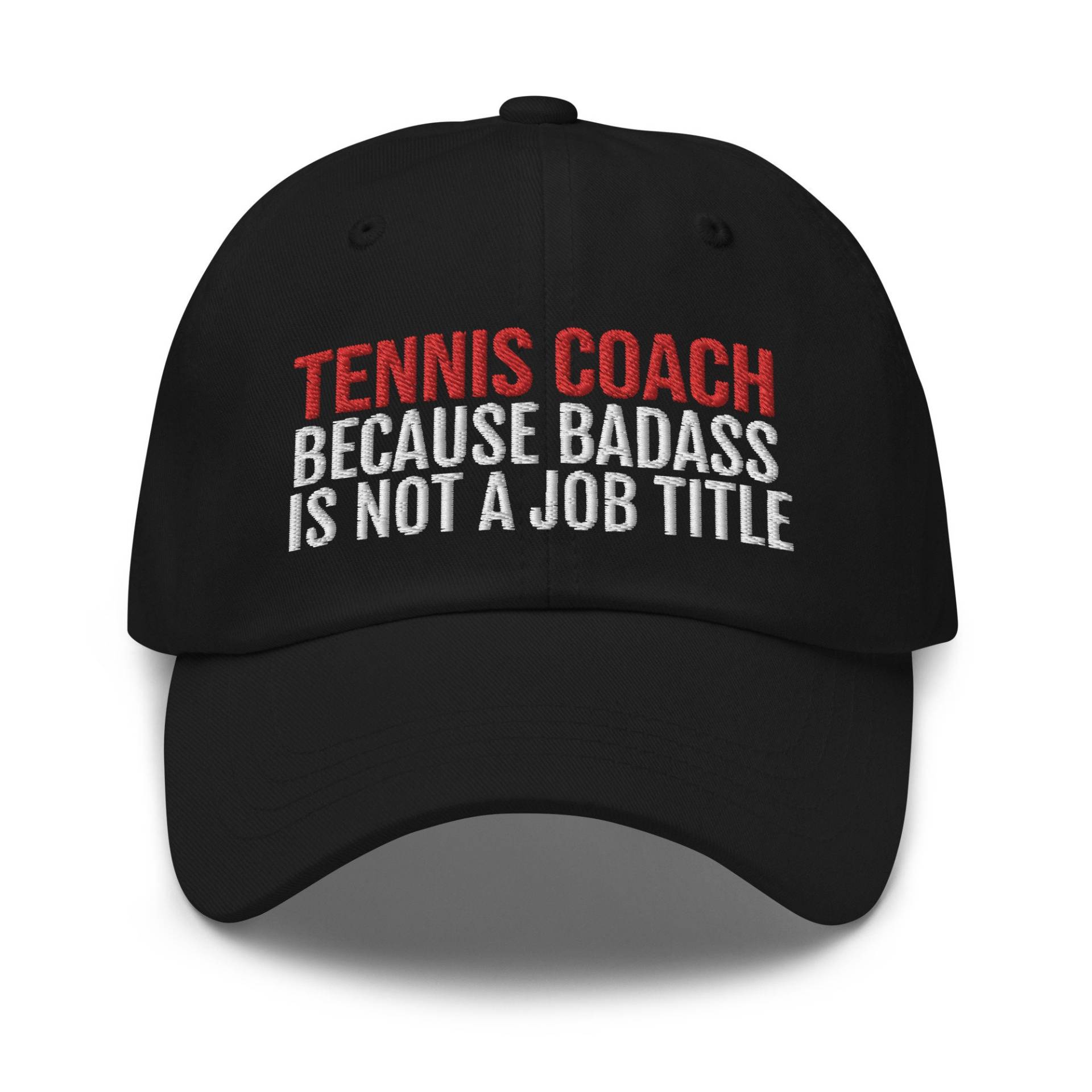 Tennis-Trainer, Weil Badass Kein Job-Titel-Hut, Tennis-Trainer-Geschenk, Tennis-Spieler, Tennis-Hut, Bestickte Mütze, Baseballmütze von CreativeHats4You