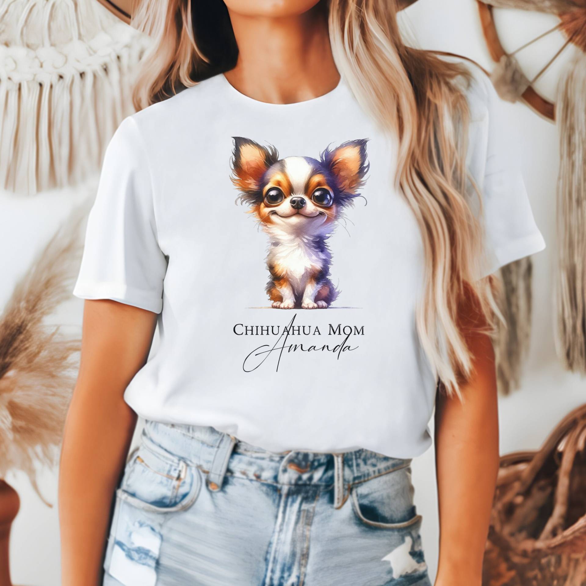Custom Name Personalized Shirt Customized Chihuahua Mom Dog Lover Gift Design Birthday Christmas von CreativeHeavenPlace