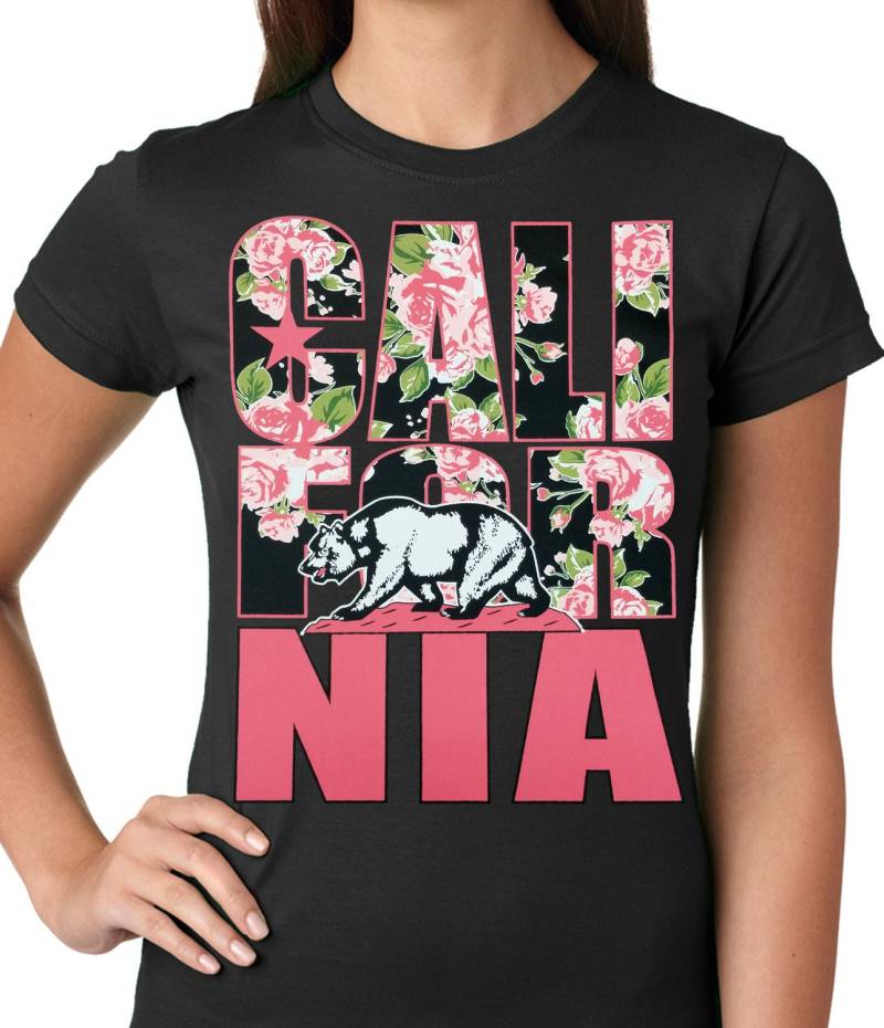 California Blumenmuster Damen T-Shirt-#b190 von CreativeShirtsNY