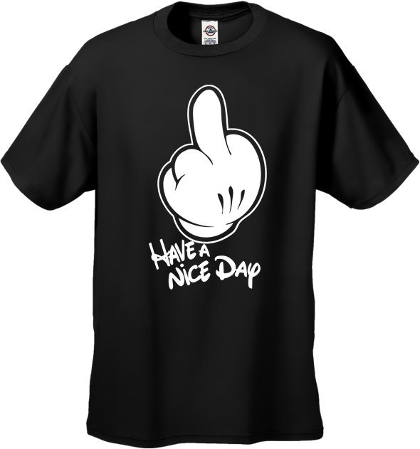Cartoon Hände "Have A Nice Day" Herren T-Shirt-#b206 von CreativeShirtsNY