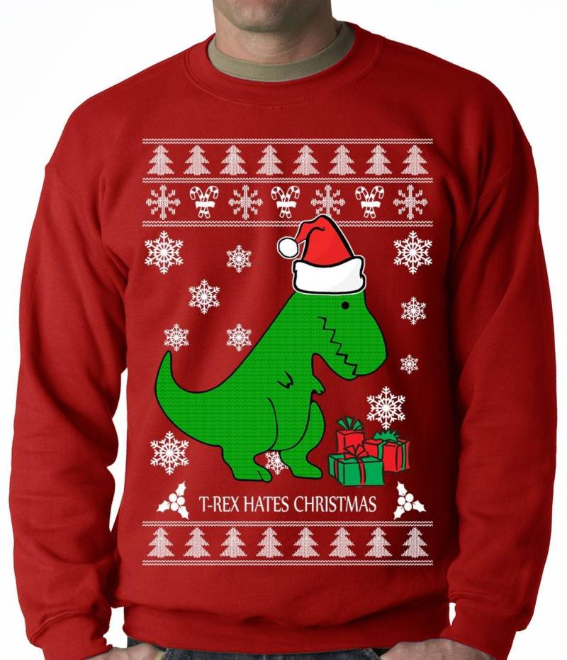 Hässliche Weihnachten Pullover, T-Rex Hasst von CreativeShirtsNY