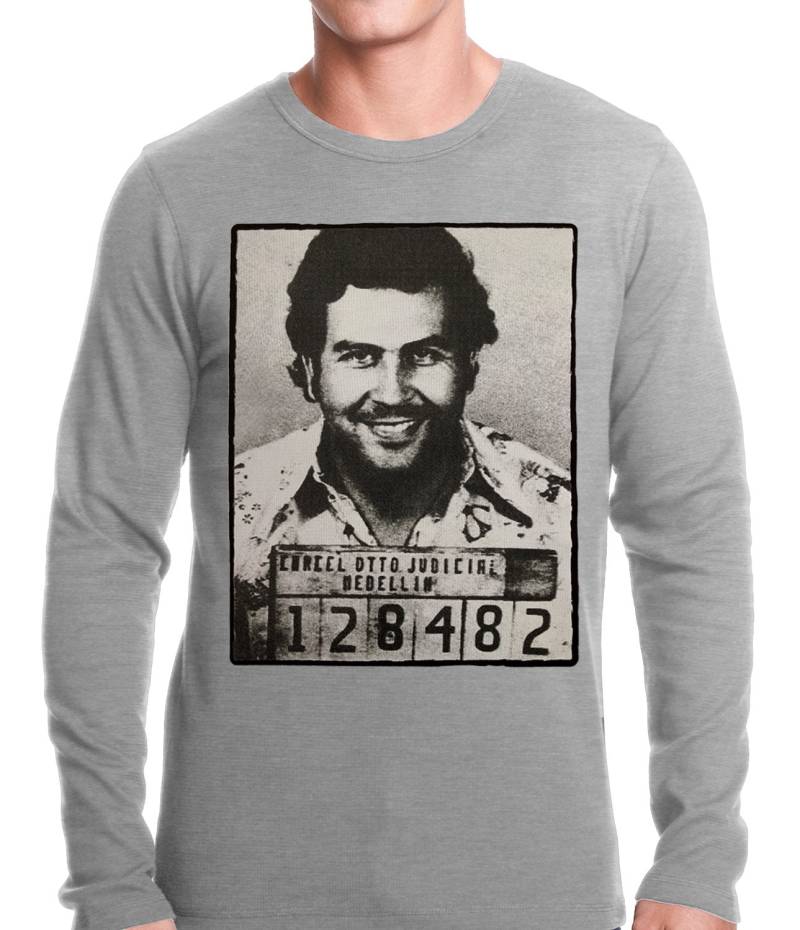 Pablo Escobar Lächelnd Verbrecherfoto Thermal Shirt - #3452 von CreativeShirtsNY