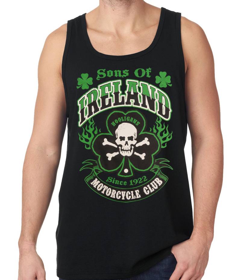 Söhne Von Irland Shamrock Skull Biker Tank Top #1655 von CreativeShirtsNY