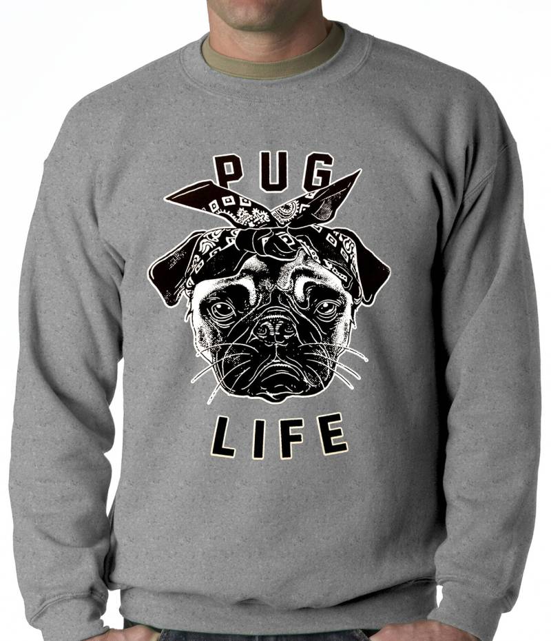 Tupug Mops Leben Erwachsen Mens Crewneck Sweatshirt #b651 von CreativeShirtsNY