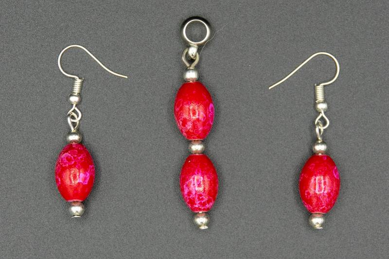 Anhänger Und Ohrringe Im Set Mit Glas - Acrylperlen von CreativebeadcraftDE