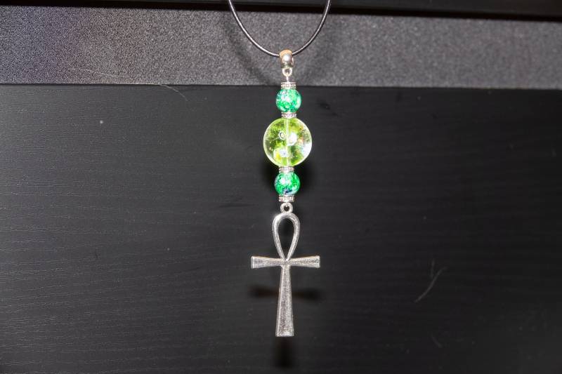 Ankh-Anhänger Mit Glas - Und Tibetperlen von CreativebeadcraftDE