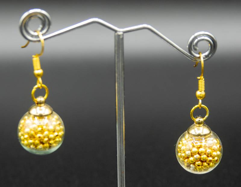 Glaskugel-Ohrringe Mit Acrylperlen von CreativebeadcraftDE