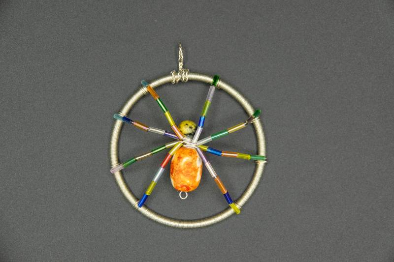 Spinnen-Anhänger Aus Perlen Und Aluminiumdraht von CreativebeadcraftDE