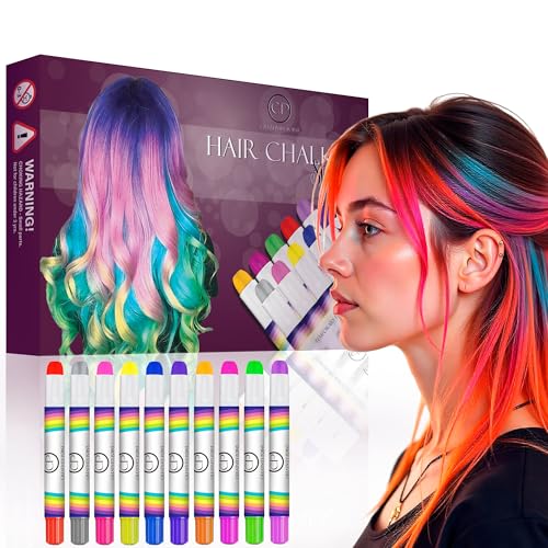 Creativity Point Haarkreide Geschenk für Mädchen und Kinder – 10 ungiftige temporäre Stifte, leicht zu waschen, bunte Farbstoffe, Stifte, Geschenk für Mädchen zum Geburtstag Creativity Point Haarkreide Geschenk für Mädchen und Kinder – 10 ungiftige temporäre Stifte, leicht zu waschen, bunte Farbstoffe, Stifte, Geschenk für Mädchen zum Geburtstag von Creativity Point