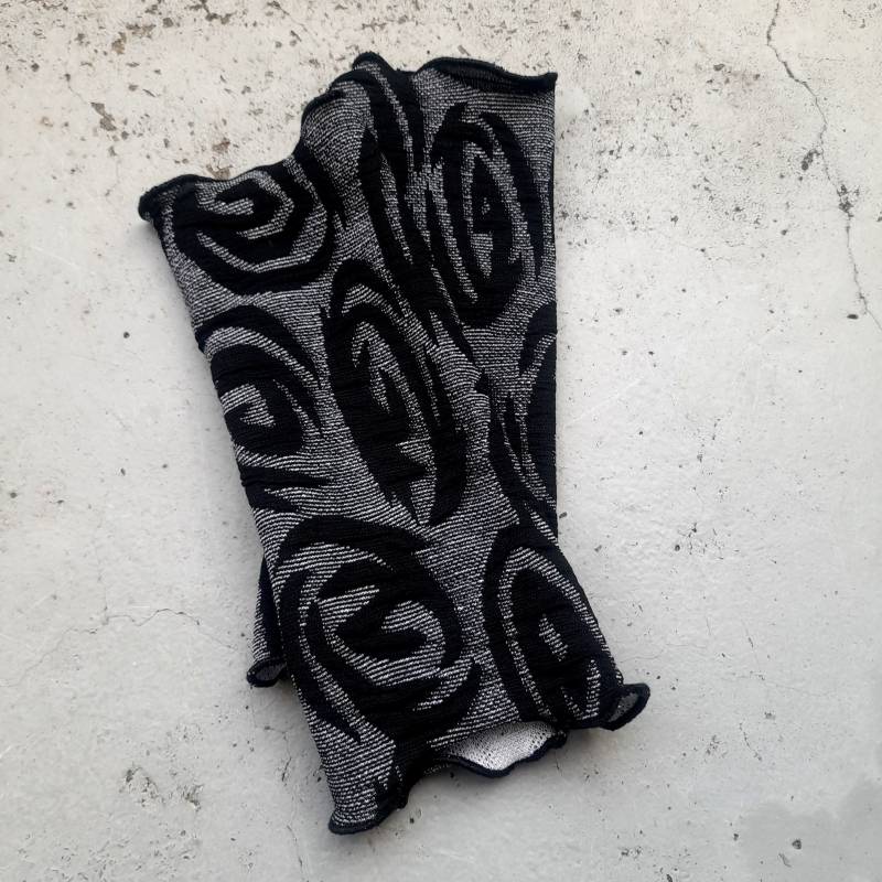 Jersey Stulpen Cloque in Schwarz Grau von Creativstoffe