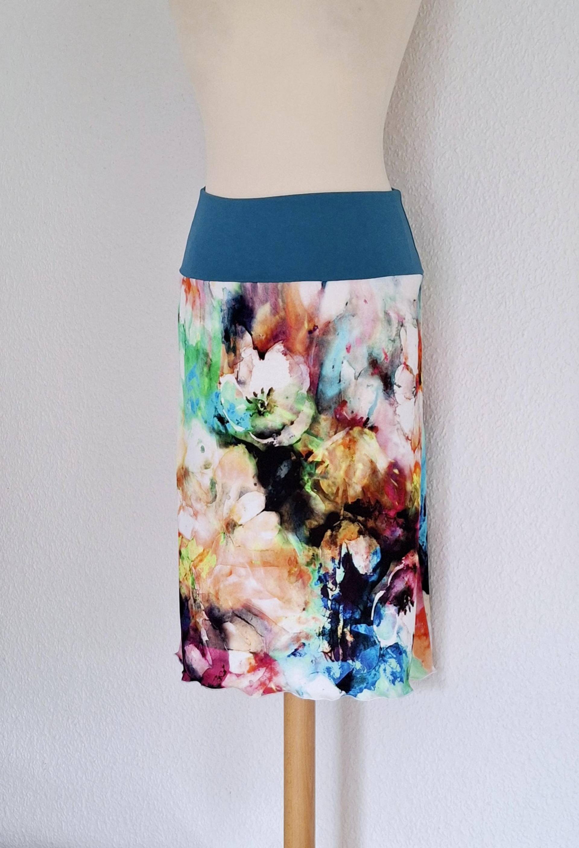 Knielanger Jersey Sommerrock Aquarell Knielanger Jersey Sommerrock Aquarell von Creativstoffe