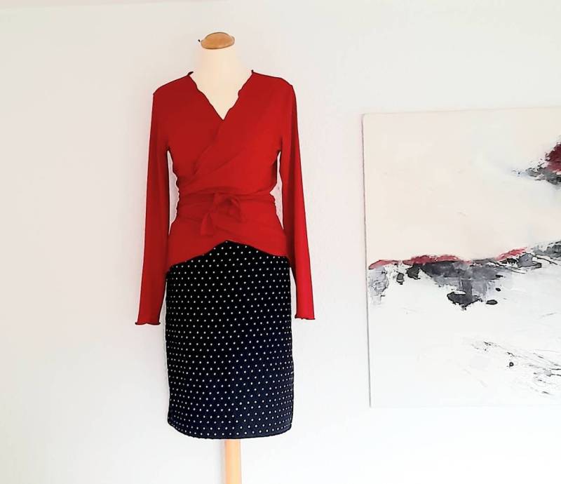 Wickeltop Aus Viskose in Rot von Creativstoffe