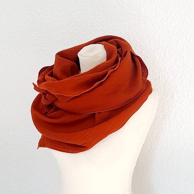 xxl - Dreieckstuch Aus Musselin in Rost Ökotex von Creativstoffe