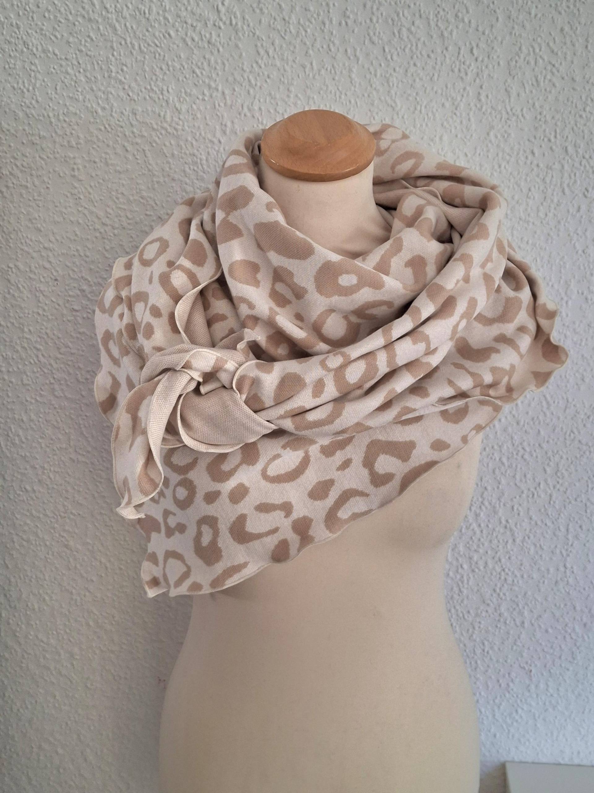 xxl - Dreieckstuch Baumwolle Aus Bio Jacquard Beige Leo von Creativstoffe