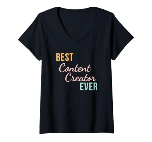 Damen Bester Content Creator Aller Zeiten für Streamer und Influencer niedlich T-Shirt mit V-Ausschnitt Damen Bester Content Creator Aller Zeiten für Streamer und Influencer niedlich T-Shirt mit V-Ausschnitt von Creator Lifestyle Apparel