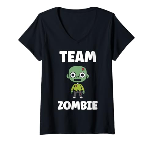 Damen Little Zombies Dead Halloween Team Zombie T-Shirt mit V-Ausschnitt Damen Little Zombies Dead Halloween Team Zombie T-Shirt mit V-Ausschnitt von Creature zombies simple zombie