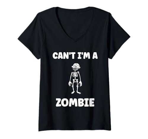 Damen Little Zombies Halloween Dead Can't I'm a Zombie T-Shirt mit V-Ausschnitt Damen Little Zombies Halloween Dead Can't I'm a Zombie T-Shirt mit V-Ausschnitt von Creature zombies simple zombie