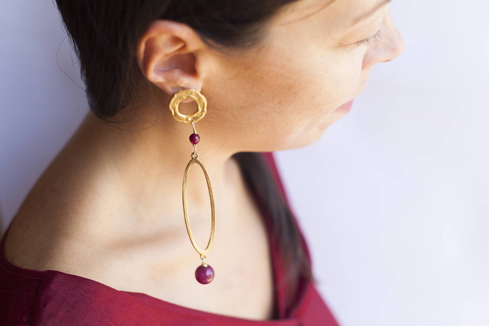 Zamak Und Ruby Ohrringe Zamak Und Ruby Ohrringe von CreazioniMalia