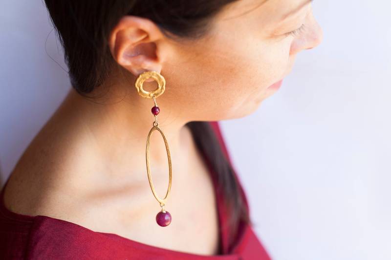 Zamak Und Ruby Ohrringe Zamak Und Ruby Ohrringe von CreazioniMalia