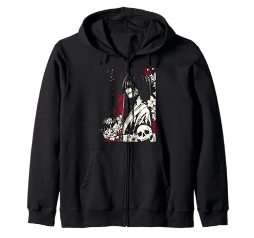 Gothic Yandere Japanese Girl Horror Anime Goth Kapuzenjacke von Creepy Anime Aesthetic Horror Manga Fans Tee
