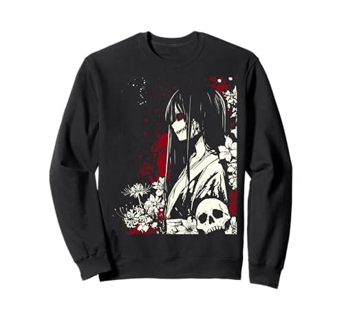 Gothic Yandere Japanese Girl Horror Anime Goth Sweatshirt Gothic Yandere Japanese Girl Horror Anime Goth Sweatshirt von Creepy Anime Aesthetic Horror Manga Fans Tee