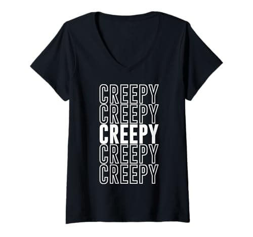 Damen Gruselig T-Shirt mit V-Ausschnitt Damen Gruselig T-Shirt mit V-Ausschnitt von Creepy Apparel