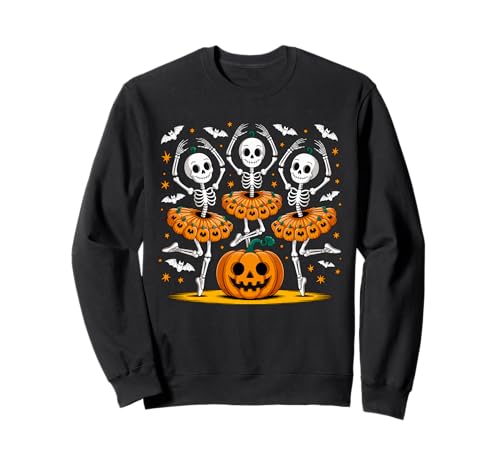 Ballett-Skelett Kürbis Halloween Männer Frauen Jungen Sweatshirt Ballett-Skelett Kürbis Halloween Männer Frauen Jungen Sweatshirt von Creepy Cute Halloween Dancewear