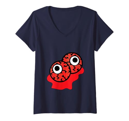 Damen Blutige Augäpfel – Horror Halloween Design T-Shirt mit V-Ausschnitt Damen Blutige Augäpfel – Horror Halloween Design T-Shirt mit V-Ausschnitt von Creepy Halloween motifs