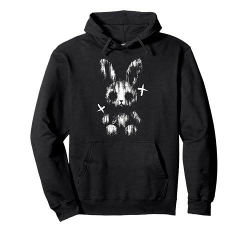 Gruseliges Anime-Goth-Hase Hase Japanisches Anime-Goth-Mädchen Pullover Hoodie von Creepy Kawaii Bunny Japanese Mythology Gothic