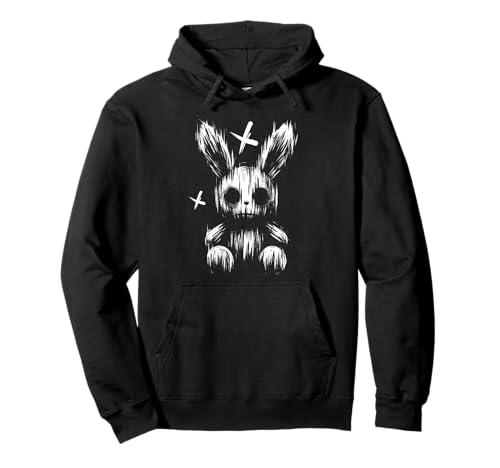 Gruseliges Anime-Goth-Hase Hase Japanisches Anime-Goth-Mädchen Pullover Hoodie von Creepy Kawaii Bunny Japanese Mythology Gothic