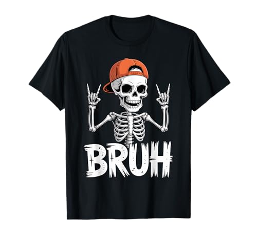 Skeleton Boys Rock auf Bruh Halloween Kostüm Kinder Männer T-Shirt Skeleton Boys Rock auf Bruh Halloween Kostüm Kinder Männer T-Shirt von Creepy Skeleton Bruh Rock On Halloween Cool Tee