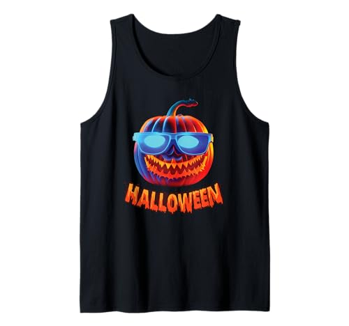 Scary Jack O Lantern Kürbis Halloween Kostüm Jungen Mädchen Tank Top von Creepy Spooky Gruselig Verkleidung Damen Herren