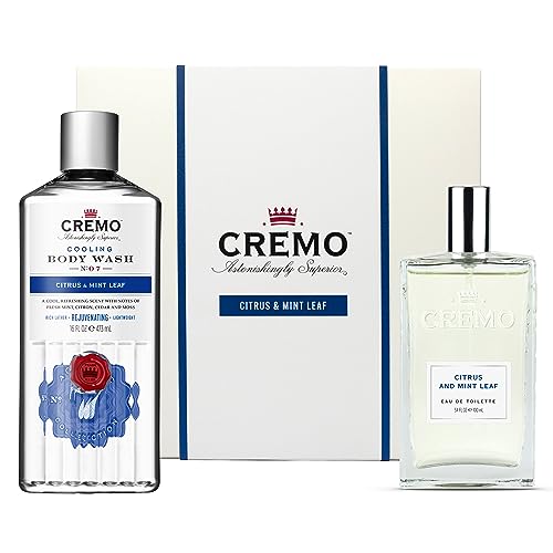 CREMO CITRUS & MINT LEAF Geschenk Set für Männer - Eau de toilette 100ml + Gel Douche 473ml - frischer, leichter Duft von Cremo