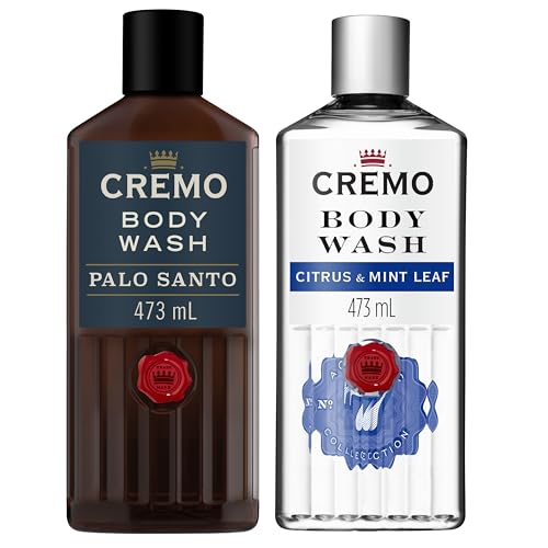 CREMO - Cooling Body Wash For Men | Rejuvenating Citrus & Mint Leaf Shower Gel | 473ml + Palo Santo Body Wash For Men | Luxury Fragrance Shower Gel | 473ml von Cremo