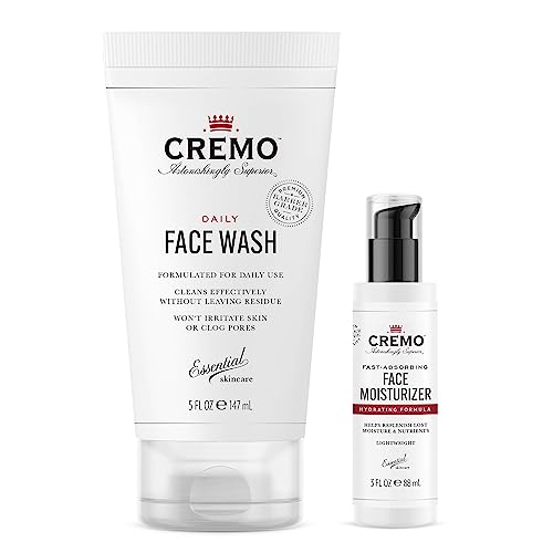 CREMO - Face Wash Für Männer | Für Die Tägliche Anwendung Formuliert | 147ml + + Gesichts-Feuchtigkeitscreme Für Männer | Feuchtigkeitsspendende Gesichtscreme | 88ml von Cremo