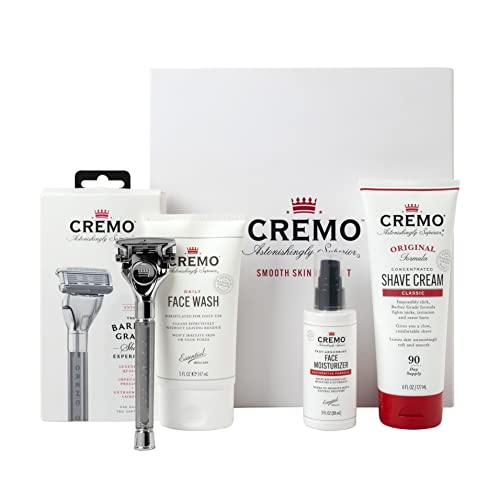 CREMO SKIN CARE KIT mit Gesichtsreinigung, Rasierer, & Gesichts Moisturiser- Geschenkset für Männer von Cremo