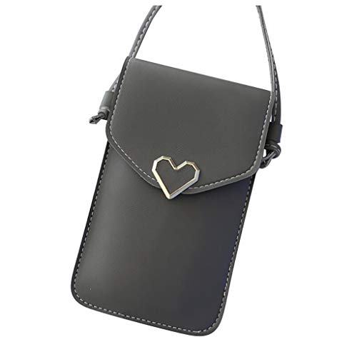 CreoQIJI Camcorder Taschen Body-berühren Minitasche Umhängetasche Brieftasche Brieftasche für Frauen Karpfen Taschen (Dark Gray, One Size) von CreoQIJI