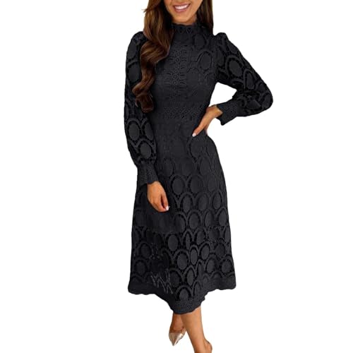 CreoQIJI Damen Abendkleid Cocktail Festlich Figurbetont Midi Ballkleid Elegant Spitzenkleid Einfarbig Rollkragen Cocktailkleid Laternenärmel Ballkleid Spitzen Aushöhlen Maxikleider Partykleid CreoQIJI Damen Abendkleid Cocktail Festlich Figurbetont Midi Ballkleid Elegant Spitzenkleid Einfarbig Rollkragen Cocktailkleid Laternenärmel Ballkleid Spitzen Aushöhlen Maxikleider Partykleid von CreoQIJI