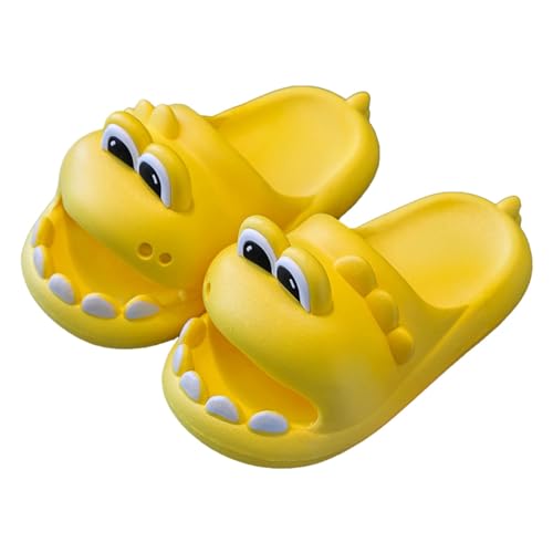 CreoQIJI Geschlossene Hausschuhe Kinder Kleinkind Kinder Mädchen Cartoon Niedlich Strand Wasser rutschfeste Hausschuhe Schuhe Hausschuhe Socken Mädchen (Yellow, 29 Little Child) von CreoQIJI